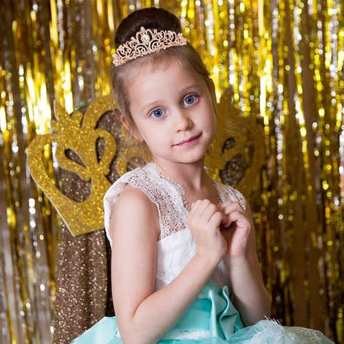 Juego De Tiara Con Banda Y Diamantes De Imitación De Oro Ros