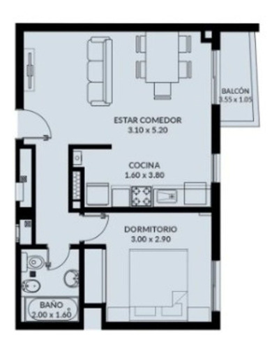 Imagen 3 de 8 de Venta Departamento Céntrico 1 Dormitorio