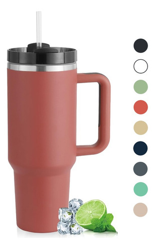 Vaso Térmico Portátil De Acero Inoxidable 40oz Con Color Rojo Taza