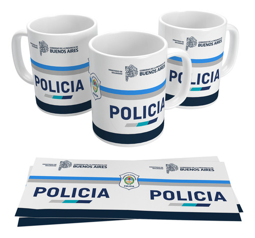 Taza Policia De La Provincia De Buenos Aires Argentina Blanco Policia 02