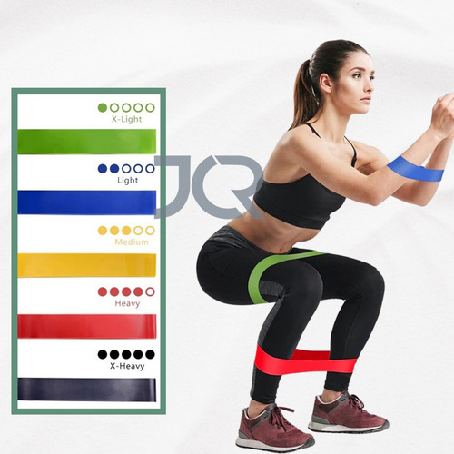 Imagem 4 de 9 de Kit 5 Faixas Elásticas Theraband Execicios Fisioterpia Yoga