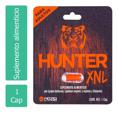 Suplemento en cápsula Nitro Latino  Hunter XNL carbohidratos en caja de 500mg