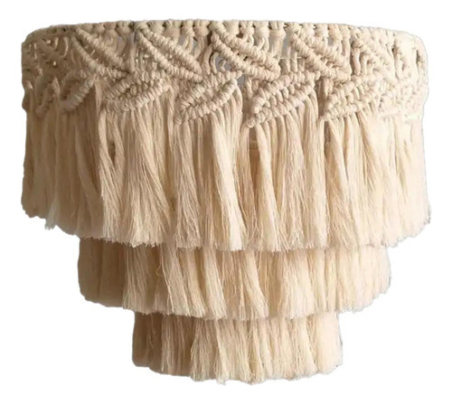 Abajur De Macramê Pendente Sombra De Luz 30cmx35cm