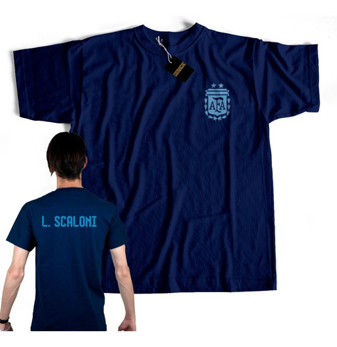 Remera Afa Selección Lionel Scaloni  Dt Escudo  100% Algodon