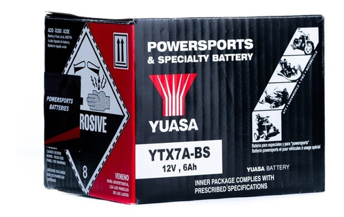 Batería Yuasa Agm Ytx7a-bs Para Motos