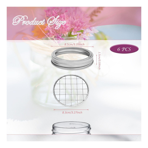 Mason Jar Flower Insertar Tapa De La Boca Ancha Masón Masón