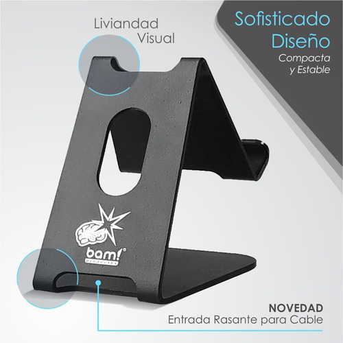 Imagen 6 de 7 de Soporte Apoyo Celular Bam B4 Escritorio Home Office Premium