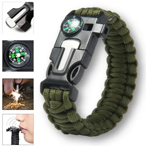 comprar Pulseira Paracord Verde Coda Faca Apito Bussola Pederneira comprar Pulseira Paracord Verde Coda Faca Apito Bussola Pederneira