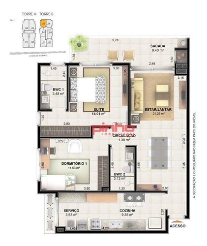 Imagem 2 de 30 de Apartamento Com 2 Dormitórios À Venda, 90 M² - Centro - Palhoça/sc - Ap0068