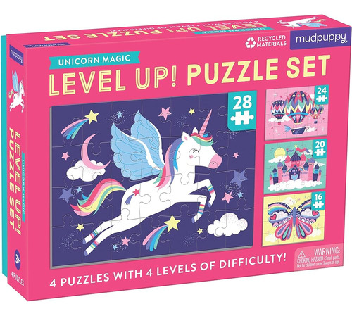 ¡sube De Nivel La Magia Del Unicornio! Set De Rompecabezas D