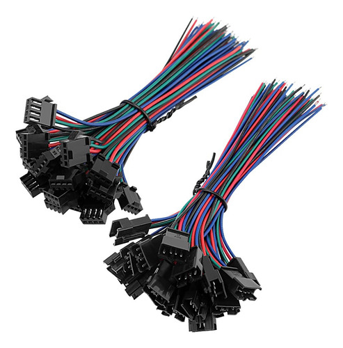 5 X Conector Jst-sm 4 Pines Par Macho Y Hembra Cable 20cm Color Negro