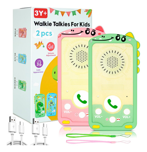 Walkie Talkies Para Niños Marca Dinosaurio Modelo Recargable Color