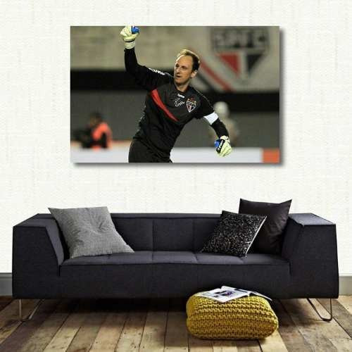 Quadro Decorativo Spfc Rogerio Ceni Com Tela De Tecido