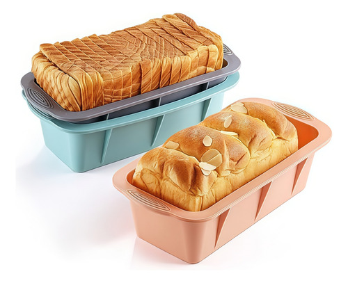 2 Moldes Silicona Rectangular Antiadherente Para Pan Paste