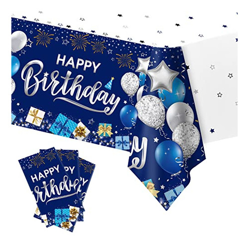 Decoraciones De Cumpleaños Feliz, 1 Piezas Azul M32vz
