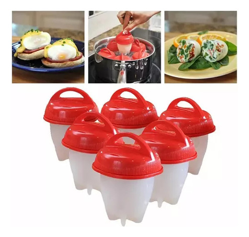 Set De 6 Vasos Antiadherentes Para Hacer Huevos Cocidos