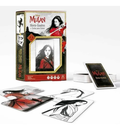 Jogo De Cartas Monta Quadros Cartas Para Colorir Mulan Copag