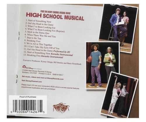 High School Musical Disney / Soundtrack Disco Cd 