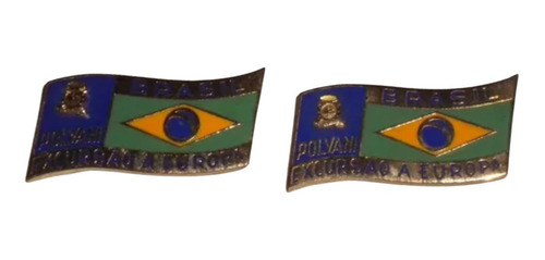 Broche Polvani Desenho Bandeira Brasil Par Bijou *