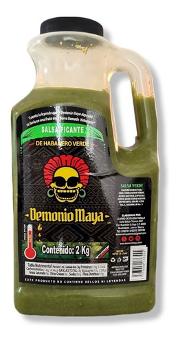 Salsa Demonio Maya Habanero Verde De 2 Kg