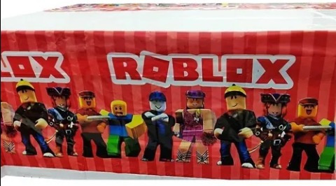Imagen 2 de 2 de Mantel Plástico Decoración Fiesta Cumpleaños Roblox