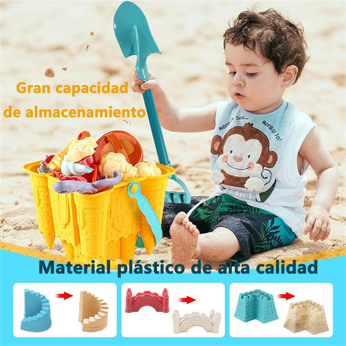 14 Piezas Castillo De Playa Playset Regalo Para Niños