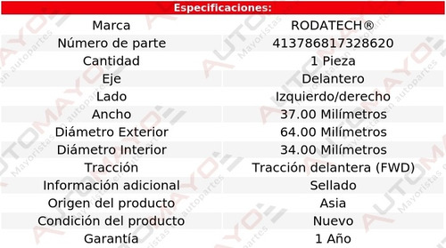 1-balero Rueda Doble Del Izq/der Aveo 1.6l 4 Cil Fwd 04-17