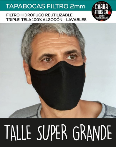 Talle Xxl Super Grande. Tapabocas Lavables Triple. 