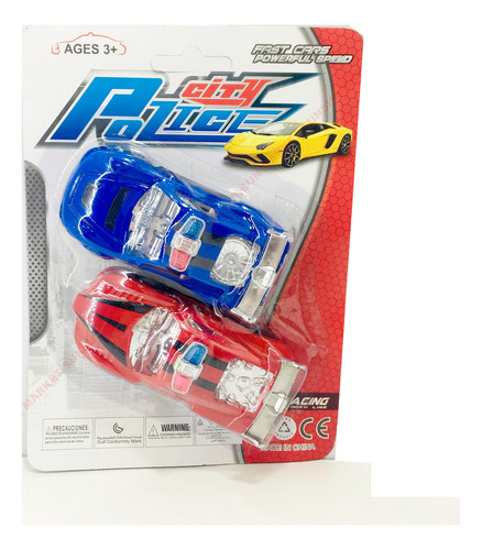 Pack De 2 Vehículos De Policía De Plástico Fast Cars Powerfull Speed