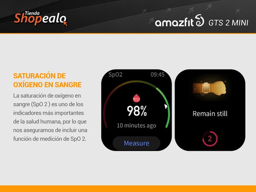Imagen 4 de 7 de Smartwatch Reloj Amazfit Gts 2 Mini Spo2 Gps Negro Cuota -*