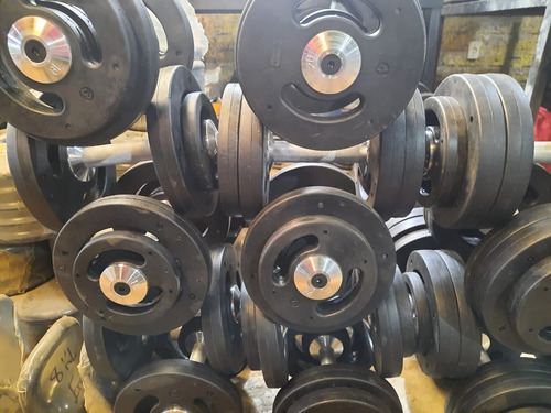 Kit De Dumbell Injetado Par De 12 Kg A 20 Kg + Suporte Preto