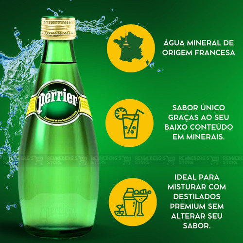 Água Mineral Importada Perrier Gaseificada 330ml 4 Unidades
