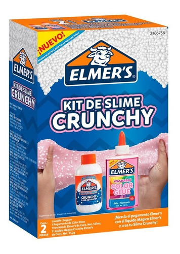 Kit Slime Elmer's Crunchy Plastilina Mágica Niños Niñas X2