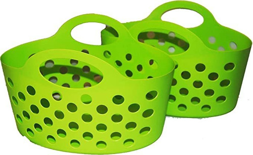 Cesta De Plástico Flexible Totes 2 Pack (verde)