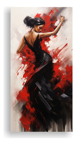 20x40cm Pintura Flamenco: Energía Cinética Capturada En Cu
