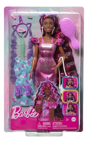 Barbie Fun & Fancy Muñeca Cabello Rosa Ondulado Mattel