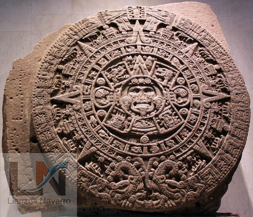 Lienzo Tela Canvas Calendario Azteca 100x85 Cm