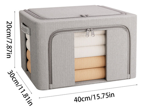 Caja De Almacenamiento De Ropa De 24 Litros Con Doble Ventan
