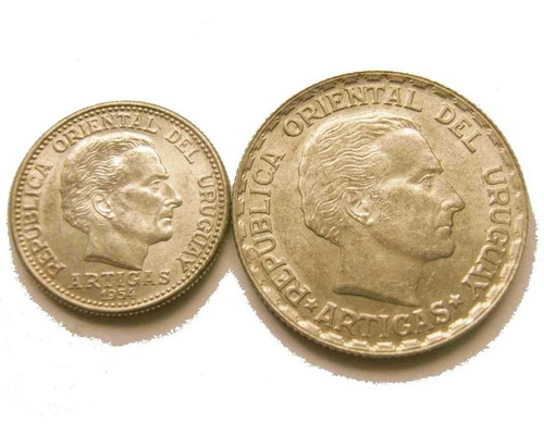 Lote 2 Monedas Antiguas Artigas De Plata En Excelente Estado