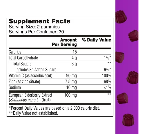 Complemente Una Gomita De Saúco Al Día Con Vitamina C Y Zinc