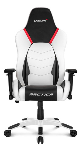 Imagen 2 de 8 de Silla de escritorio Akracing Arctica gamer ergonómica blanca, negra y roja con tapizado de cuero sintético