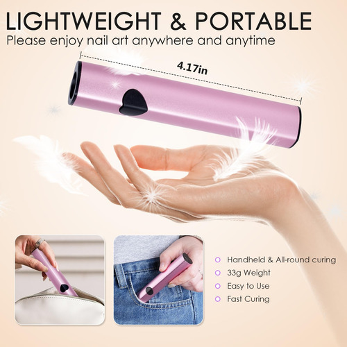 Luz Uv De Mano Para Uñas De Gel, Lámpara De Uñas Led Portáti
