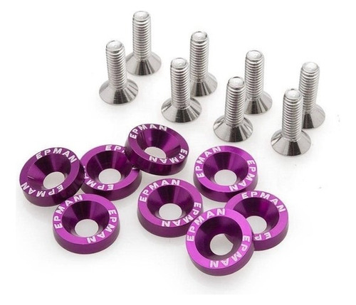 Arandelas Aluminio Moto Auto Atv 6mm M6 Epman X8 Violeta