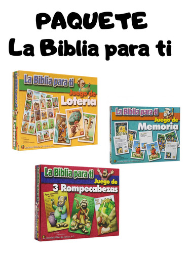 La Biblia Para Ti (memorama, Rompecabezas, Lotería)(3 Cajas)