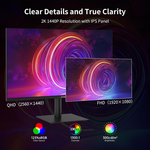 Monitor De Computadora Ktc Qhd De 27 Pulgadas, 2k 100hz Ips