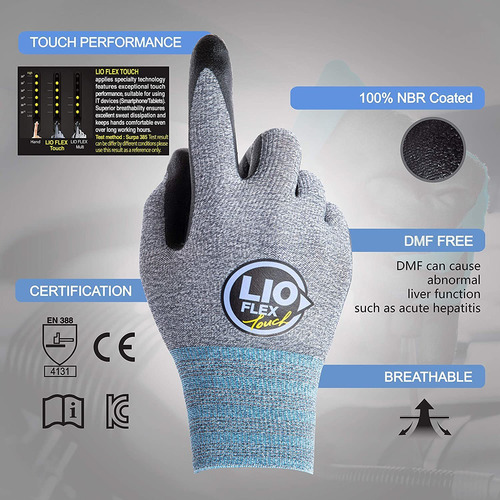 Lio Flex - Guantes De Trabajo Multiusos Con Revestimiento De