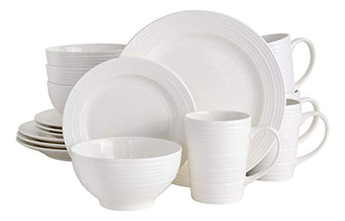 Gibson Home 16 Piezas Juego De Vajilla Amelia Court Blanco