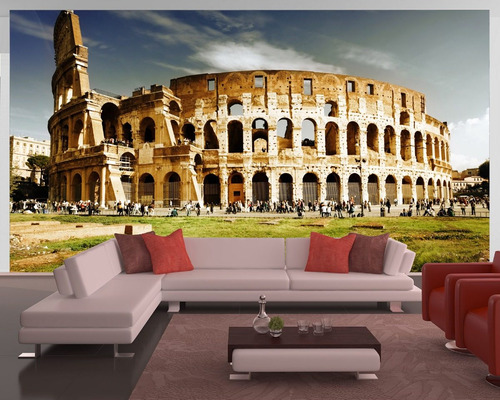 Papel De Parede 3d Paisagem Cidades Roma Coliseu 10m² Ncd31