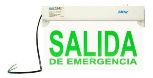 Cartel Led Señalizador Salida Emergencia Sica Luminoso Color Blanco