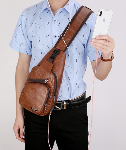 Bolso Bandolera De Piel Comusb Mochila Cartero.